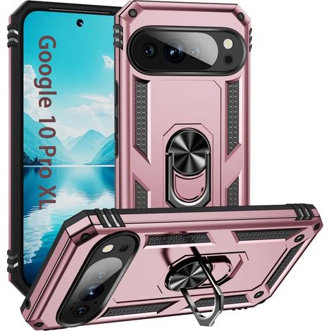 Étui magnétique pour voiture (Rose Gold, Google Pixel 10), support anneau antichoc, protection renforcée (1/5)