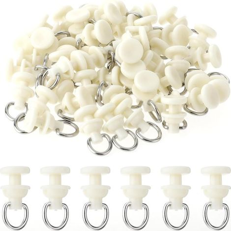 Lot De 50 Crochet Rideau, Crochet Rideau Rail Rails De Rideaux Coulissants En Plastique Crochets Coulissants Pour Rideaux De Plafond Fenêtre Rideau De Douche Anneaux Rideaux (1/5)