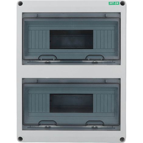 Coffret électrique étanche 24 modules avec couvercle transparent, montage en saillie, protection IP65 pour tableau de répartition et distribution. (1/5)