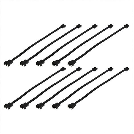 Lot de 10 câbles d'alimentation d'extension de 26 cm avec connecteur PWM 4 broches pour ventilateur de boîtier, compatibles avec les systèmes de refroidissement CPU d'ordinateur. (1/5)