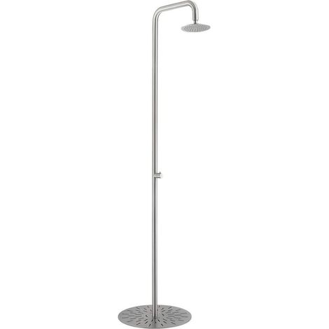 MPC Doccia piscina per esterni in inox acciaio inox 316L nautico soffione 20 cm anticalcare base stabile e spostabile resistenza a corrosione e salsedine MX1018-INOX