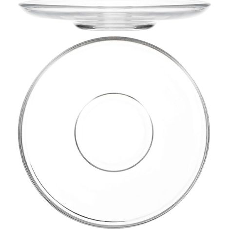 Soucoupes en Verre - Lot de 2 - Transparent - Forme Ronde Stable - Pour Café et Thé - 12 cm (1/5)