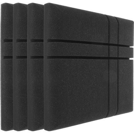 Panneaux muraux acoustiques adhésifs en mousse acoustique pour karaoké, absorption sonore, matériau haute densité, 30 x 30 x 4,5 cm (4 pièces) (1/5)