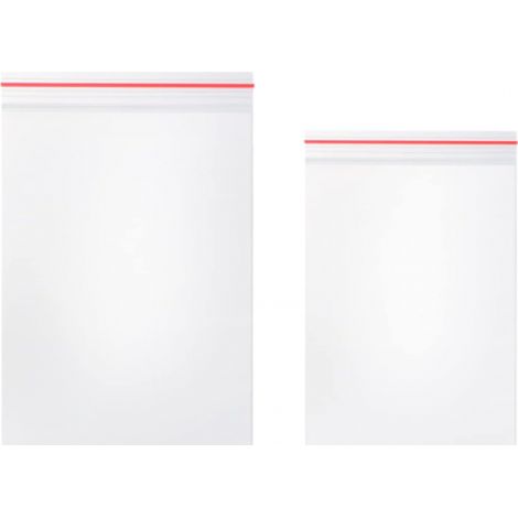 BRAVIX Lot de 200 sachets transparents avec fermeture à glissière, deux packs de tailles différentessacs en polyéthylène basse densité, adaptés à un usage alimentaire, 6 8 cm + 10 15 cm (1/5)