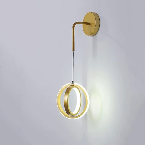 Applique murale LED moderne, lampe murale créative pour tête de lit, appliques murales d'éclairage décoratif pour salle à manger, applique murale en métal avec abat-jour en acrylique, appliques murale (1/5)