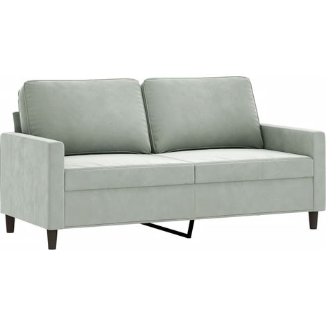 Sofá de 2 plazas de terciopelo gris claro 140 cm vidaXL (1/5)