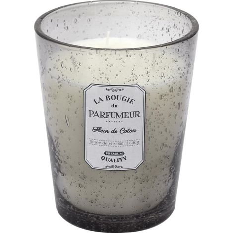 Bougie Parfumée en Verre "Bulle" 16cm Fleur de Coton (1/2)