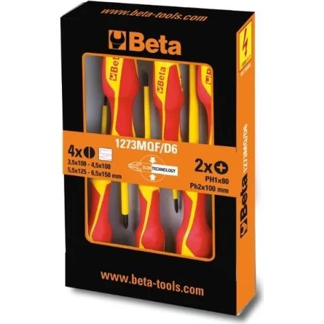 Beta 1273MQF/D6 Jeu de tournevis isolés minces 6 Pcs. (1/3)