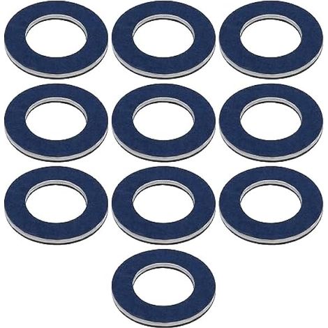 10pcs Joints de Bouchon Vidange d'huile de Voiture 90430-12031 Joint d'étanchéité en Aluminium Rondelle de Concassage d'huile Rondelles de Carter d'huile 12mm ID 21mm OD (1/4)