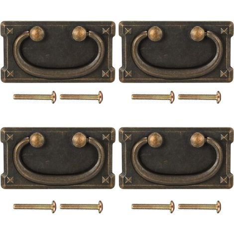 maniglie per cassetti vintage, maniglie per mobili in bronzo antico per ante di armadi, cassetti, credenze, decorative – 95 x 51 mm (1/5)