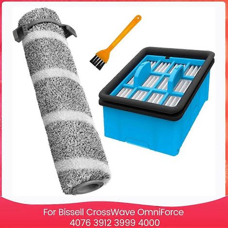 Kit de remplacement de pièces pour aspirateur Bissell CrossWave OmniForce 4076 3912 3999 4000 comprenant une brosse rotative et un filtre HEPA. (1/5)