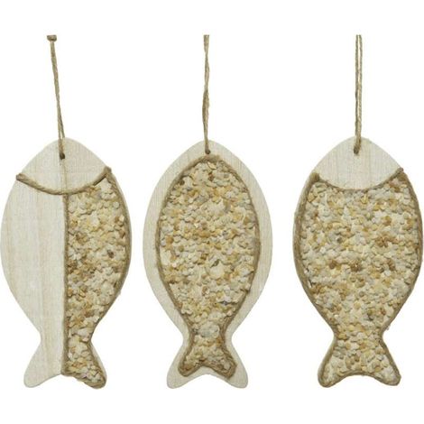 Decoro Pesce In legno e pietre. (1/4)