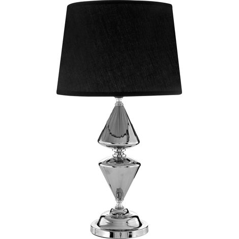 Premier Housewares Black Shade Table Lamp/ Adjustable Office Lamps With Fabric Shades/ Reading Desk Lamp For Office/ w30 x d30 x h52cm.
