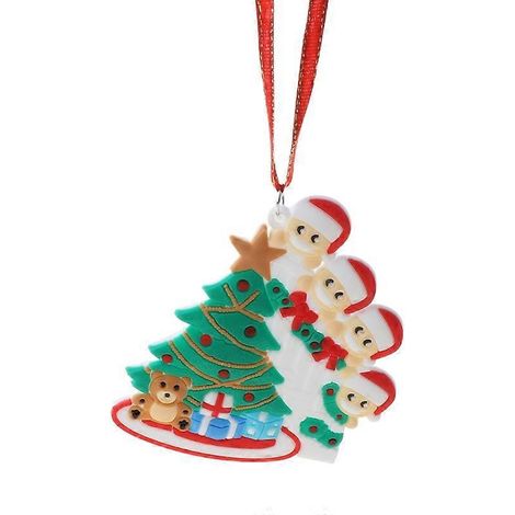 1. Personalisierte Weihnachtsmasken 2020 für eine 4-köpfige Familie – Fröhliche Weihnachtsbaumkugeln, festliches Geschenk für Partys und Familientreffen.