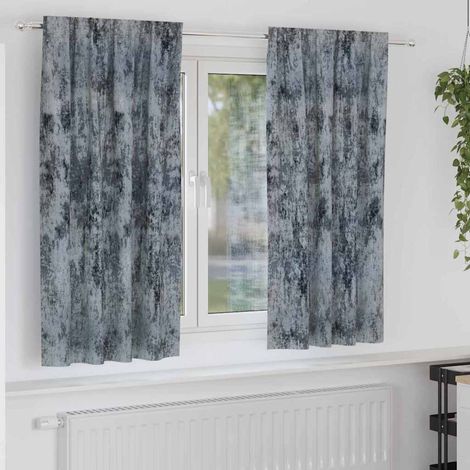 Samtvorhänge mit Vorhängen 2 pcs Silber Grau 175 x 140 cm Samt
