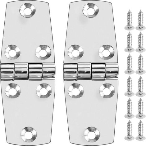 Bisagras de puerta de montaje marino de 2 piezas, acero inoxidable SUS316, 38 x 102 mm (1/4)