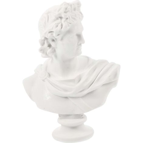 Statue grecque artistique, buste grec classique, décoration, croquis, peinture, statue grecque en résine, décoration grecque-14.5X11X6CM-White2 (1/3)