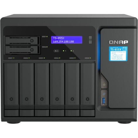 QNAP TS-855X SAN Torre Intel Atom C5125 8 GB DDR4 0 TB QNAP QTS Negro (1/4)