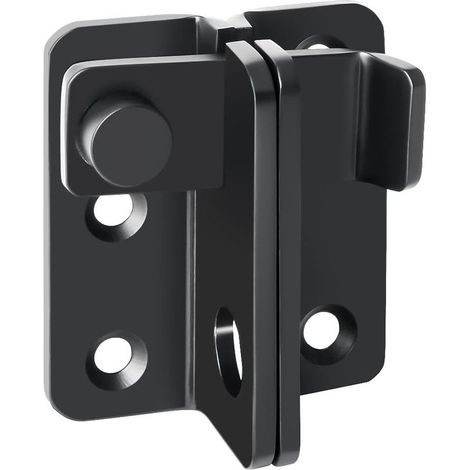 Verrou Porte Exterieur Loquet Porte Interieure, Verrou Portail Coulissante Serrure Volet à Bascule Boulon pour Fenêtre, Placard et Jardin, Noir Mat en Acier Inoxydable, Moyen, EMS3005-B (1/5)
