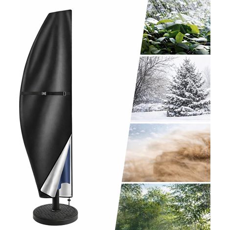 Housse parasol déporté 4x3/3x3 imperméable, jusqu'à 4m rond et 4x3m rectangulaire, anti-UV/vent extérieur (1/5)