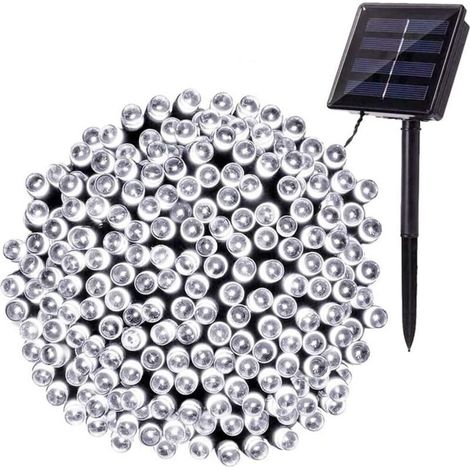 Guirlande Solaire Extérieure, 22M 200 LED Guirlande Lumineuse Noël Solaire Étanche 8 Modes Décoratives pour Jardin Patio Arbres Clôture Maison Fête Mariage (Blanc Froid) [Classe énergétique A+++] (1/5)