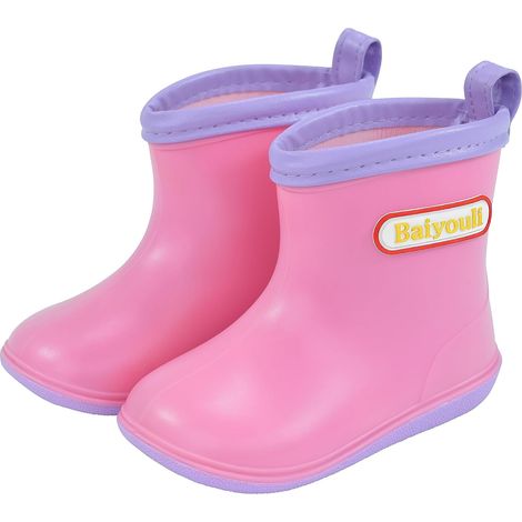 Bottes de Pluie Enfant Fille Garçon PVC Imperméable Antidérapant Léger Confortable 1-6 Ans (1/5)