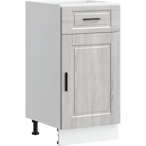 Mobile da cucina moderno con ampio spazio contenitivo 40 x 46 x 81,5 cm in legno composito grigio 020050258