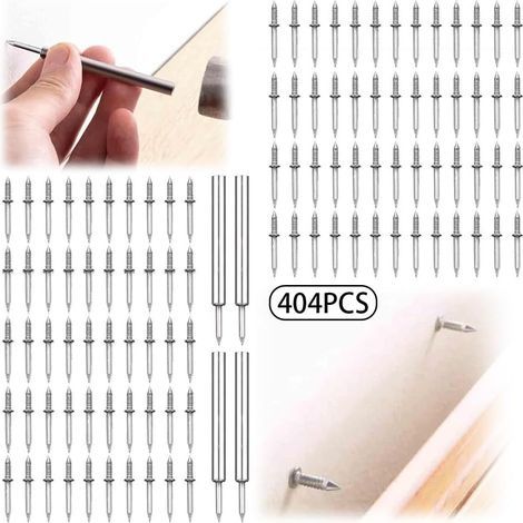 400 PCS Clous Sans Couture à Double Tête Pour Plinthes,Double Clou PlintheClou Double Tete,Clou Pour Plinthe,Avec un outil de douille spécifique à l'ongle (1/5)