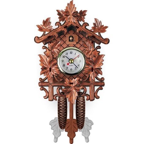 Horloge coucou en bois avec décoration d'horloge murale pendule pour salon chambre café restaurant hotel,CM302