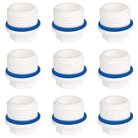 CSPARKV 24,6 mm männlicher Sanitärstopfen, 9-teiliger männlicher Blindstopfen, Rohrverschlussstopfen, sechseckiger Wasserhahnstopfen, Kunststoff-Sechskantstopfen, männlicher Sanitärstopfen, PPR, 4-Pun