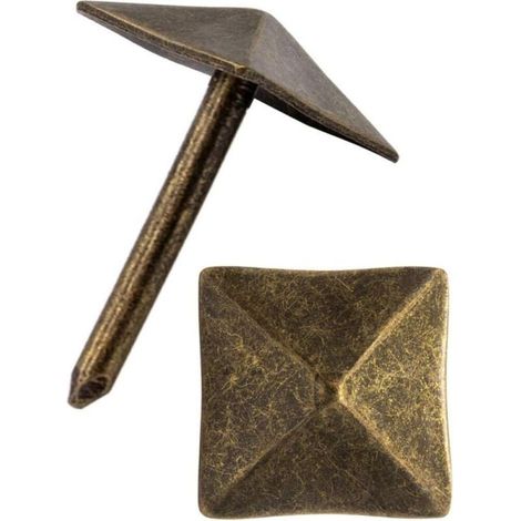 Pack of 50 decorative nails in aged bronze brass 12 x 12 mm