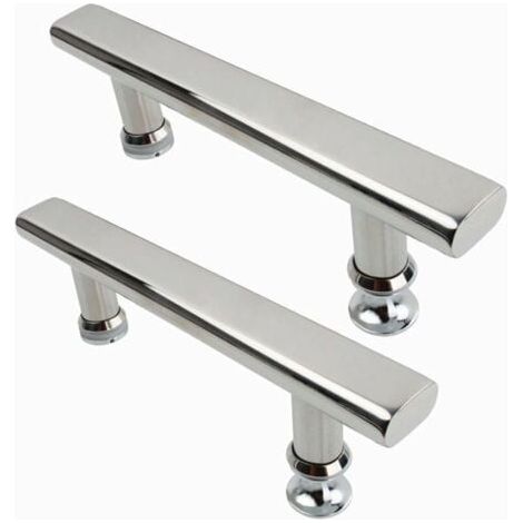 2x poignées de porte de douche en acier inoxydable chromé 145mm poignées de porte de cuisine de salle de bains (1/5)
