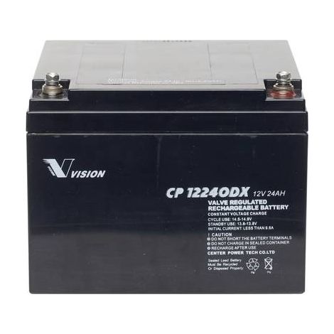 Batterie au plomb 12 V 24 Ah Vision Akkus CP12240DX plomb (AGM) (l x H x P) 166 x 125 x 175 mm raccord à vis M5 sans entretien, résistant aux cycles Y44937 (1/2)