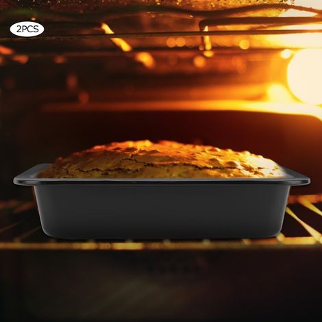 2 moules à pizza/cheesecake carrés antiadhésifs, ustensiles de cuisine (noir) (1/5)