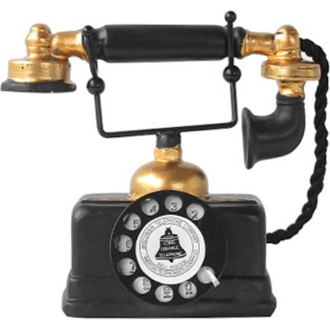 Vintage-Telefondekoration im Used-Look, aus robustem Kunstharz und Metall, dekoratives Modell, weit verbreitet für Zuhause, Café oder Büro. (1/5)