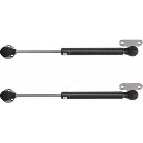 Set of 2 gas springs, 60 N, hydraulic springs for furniture, suitable for kitchen bars, pressure vessels (black) (1/5)