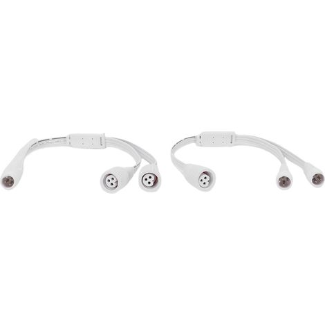 Rallonge Lumineuse Extérieure 2 Pièces Connecteur Y Compatible Govee H705A H705B H705C Prise 3 Broches Mâle/Femelle Câble Blanc (1/5)