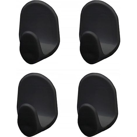 Selbstklebende Wandhaken, schwarz, 4 Stück