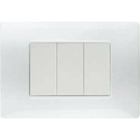 Simon urmet placca 3p tecnopolimero bianco ghiaccio 11803.bg