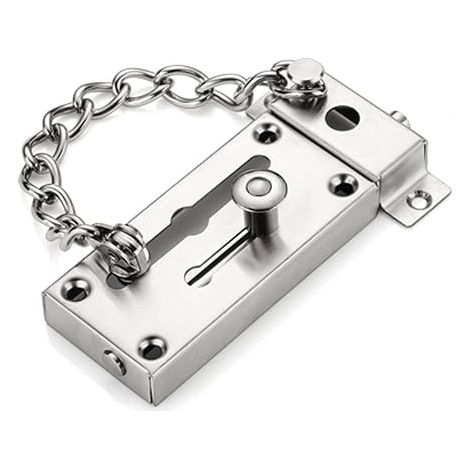 Serratura a catena per porta, serratura per porta con 8 viti (argento) scrocco con - AquaForge (1/5)