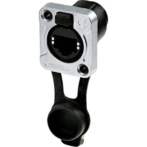 Rean AV Presa passante da incasso RJ45, IP65, alloggiamento a D nichelato RRE8F-Z-000-1 Presa dritta 1 pz.