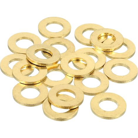 18Pcs Rondelle Métal Plate Laiton, Kit Rondelles Cuivre M10 D'Ecrasement Assortiment, 10mm ID, 20mm OD, 2mm Epaisseur Pour Boulons Vis, Construction (1/5)