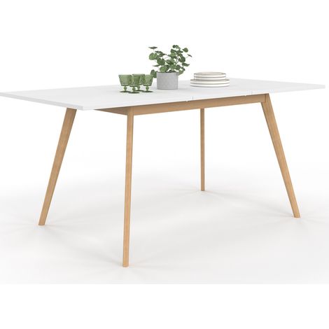 Tavolo scandinavo allungabile INGA 120-160 cm bianco