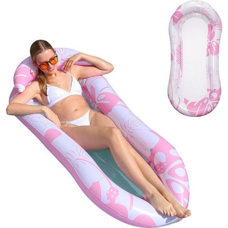 royaluxe – Poolliege mit Kopfstütze, aufblasbare Hängematte, aufblasbares Strandbett, 150 x 78 cm, Grün (1/5)
