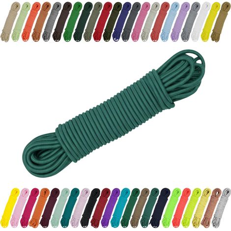 Cordon élastique en caoutchouc 2 mm, 3 mm pour couture, bricolage et extérieur – Caoutchouc rond, corde d'expansion, élastique, vert émeraude, 3 mm x 2 m (1/5)