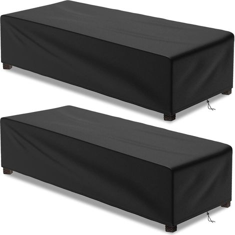 2er Set Gartenliege Abdeckung 200x68x30cm, Wasserdicht, UV-Beständig, 500D Oxford (1/5)