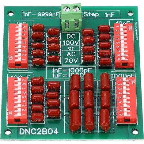 Condensateur programmable DNC2B04 4 chiffres, film polypropylène, 100V DC/70V AC, plateau décade précis pour montage électronique. (1/5)