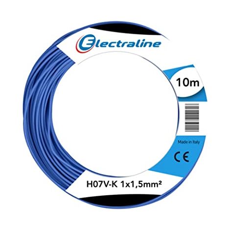 Electraline 15091 Cavo N07V-K, Sezione 1x1.5 mm, 10 mt, Blu (1/2)
