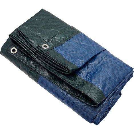 1 Bâche 5x8m, Polyéthylène tissé enduit, 80g/m², Œillets métalliques, Usage extérieur