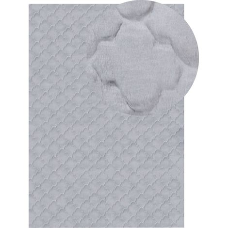 Tappeto in pelle sintetica di coniglio nera 160 x 230 cm motivo a rete Gharo